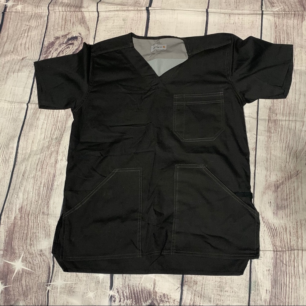 NEW SMALL CARHARTT MENS BLACK SCRUB TOP